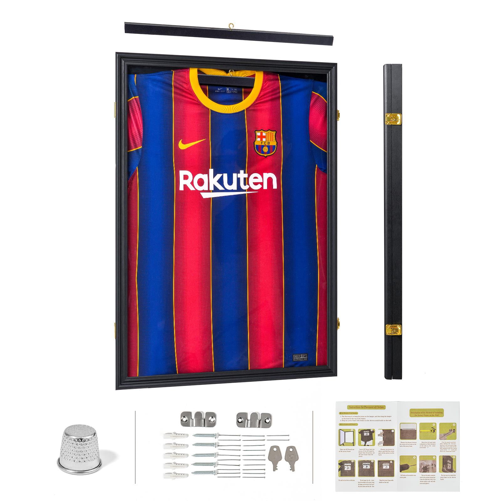 Flybold Sports Jersey Wall Display Case - Large Black Flybold Sports Jersey Wall Display Case - Large Black