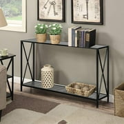 Zimtown 47in Long Console Table Entryway Table with Shelf, Sofa Table TV Stand, Metal Frame, Gray