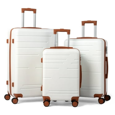 Zimtown Luggage 3 Piece Set Suitcase ABS Hardside Lightweight with TSA Lock Spinner Wheels, Beige