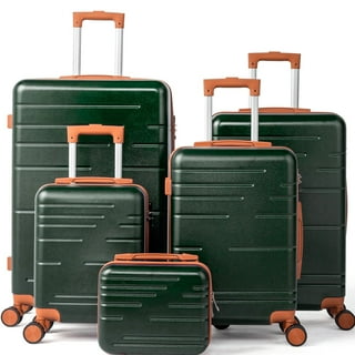Zimtown Luggage 5 Piece Sets Suitcase ABS Hardside with Spinner Wheels and TSA Lock, Deep Green