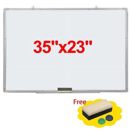 Zimtown Magnetic Dry Erase Board, 35" x 23" Writing Whiteboard with Marker Eraser, Aluminum Frame Wipe Board for Office