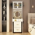 Zimtown Makeup Vanity Desk with Lighted Sliding Mirror for Small Space