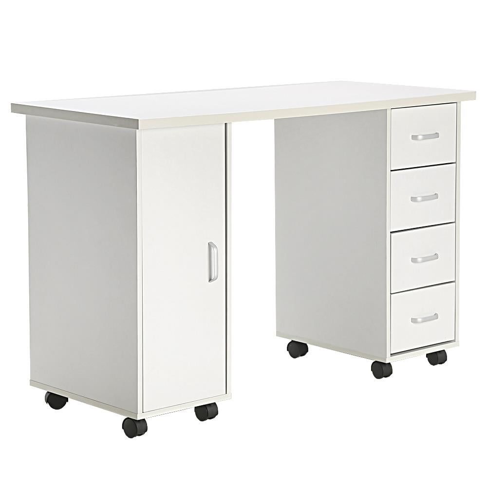 Zimtown Manicure Nail Table Double Sided Desktop Spa Beauty Salon Equipment White