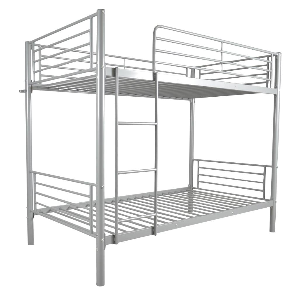 Zimtown Metal Bunk Bed Twin Over Twin Heavy Duty Bed Frame with