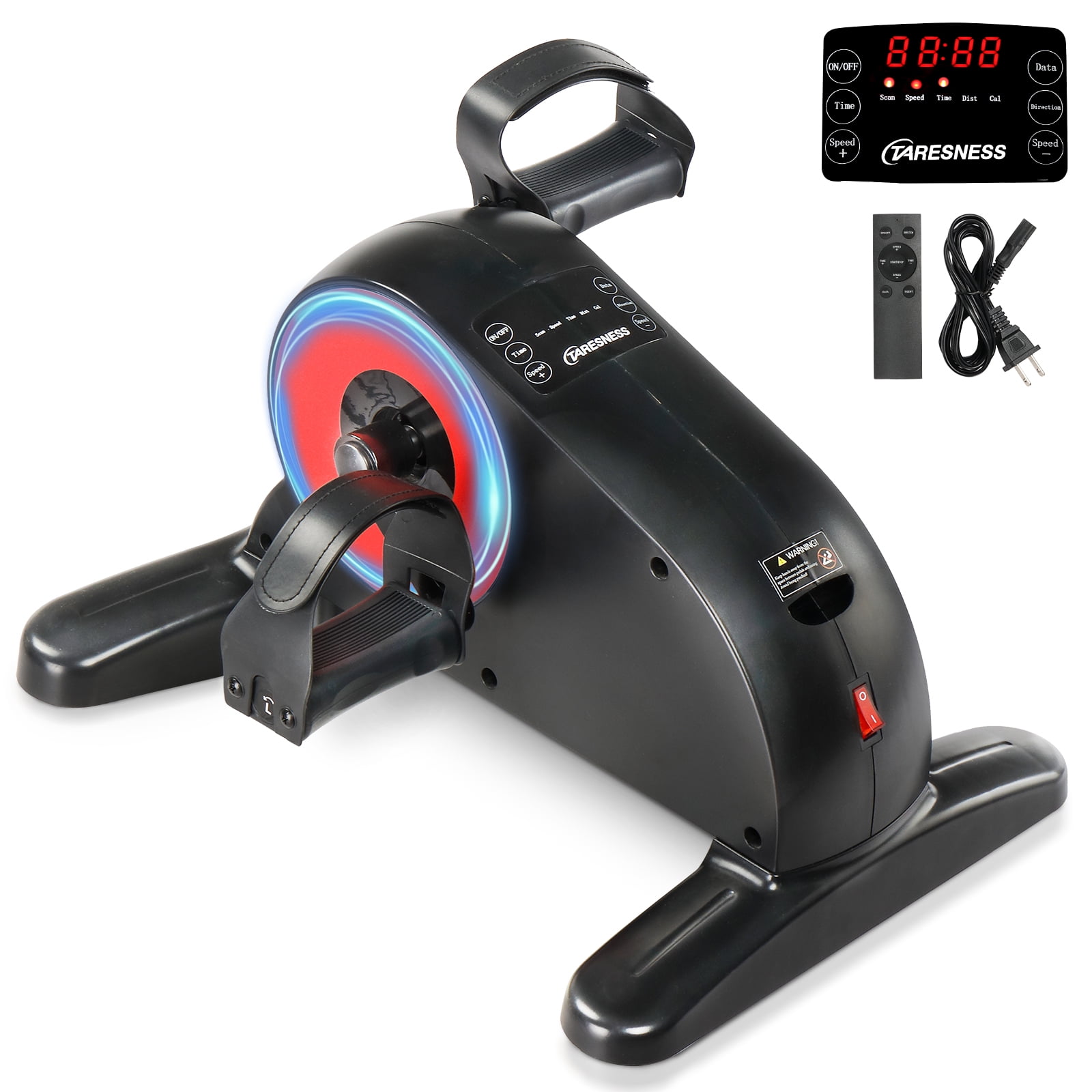 Zimtown Mini Electric Floor Pedal Exerciser for Elderly Arm Leg Fitness Physical Therapy with Remote Control Black Walmart
