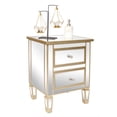 thumbnail image 1 of Zimtown Mirrored Nightstand 2 Drawer Modern Mirror End Table,Bedside Table for Bedroom, Living Room, Silver Frame with Gold
Borders, 1 of 9