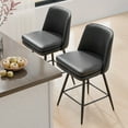 thumbnail image 1 of Zimtown Modern Bar Stools Set of 2, Swivel Barstool Counter Height Bar Chair, Kitchen Island Barstool 2 Pack, Black, 1 of 10
