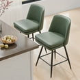 thumbnail image 1 of Zimtown Modern Bar Stools Set of 2, Swivel Barstool Counter Height Bar Chair, Kitchen Island Barstool 2 Pack, Retro Green, 1 of 7