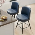 thumbnail image 1 of Zimtown Modern Barstools Set of 2, 26" Counter Height Swivel Bar Stools Set with Cushion for Kitchen Island, Dining Room, Bar Chairs, Dark Blue, 1 of 7