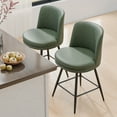 thumbnail image 1 of Zimtown Modern Barstools Set of 2, 26" Counter Height Swivel Bar Stools Set with Cushion for Kitchen Island, Dining Room, Bar Chairs, Dark Green, 1 of 7