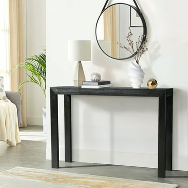 Zimtown Modern Console Table for Entryway, 46" Long Simplistic Sofa Table Narrow Hallway Foyer Table for Living Room, Black