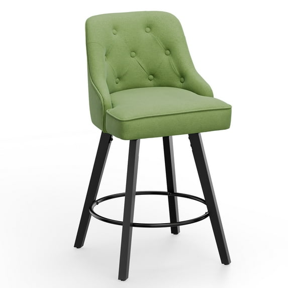 Zimtown Modern Swivel Barstools with Back, 26" Counter Height Bar Stools Kitchen Island Dining Chairs Set of 1, Forest Green