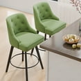 thumbnail image 1 of Zimtown Modern Swivel Barstools with Back, 26" Counter Height Bar Stools Kitchen Island Dining Chairs Set of 2, Forest Green, 1 of 9