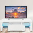 thumbnail image 1 of Zimtown Modern TV Stand with LED Blue Lights, Media Console Cabinet Shelves Organizer for up to 60" TVs, White, 1 of 7
