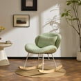 thumbnail image 1 of Zimtown Nursery Rocking Chair, Teddy Fleece Upholstered Rocker Glider, Rocking Accent Chair with Wooden Frame for Living Room Bedroom, Mint Green, 1 of 8