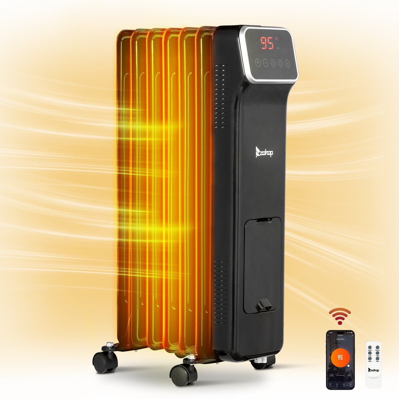 Oil Filled Radiator Heater With Thermostat Zimtown Oil Filled Radiator Heater, 1500W Portable Electric Space