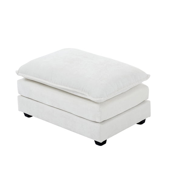 Zimtown Ottoman for Convertible Chenille Fabric Sofa Set Living Room Furniture Beige (Only Ottoman)