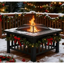 Zimtown Outdoor 32" Square Fire Pit Garden Stove Brazier For Barbecue