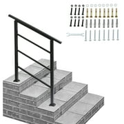 Zimtown Outdoor Handrails for Outside Steps, Fits 1-3 Step, Anti-Corrosion  Handrails, 1 Pack