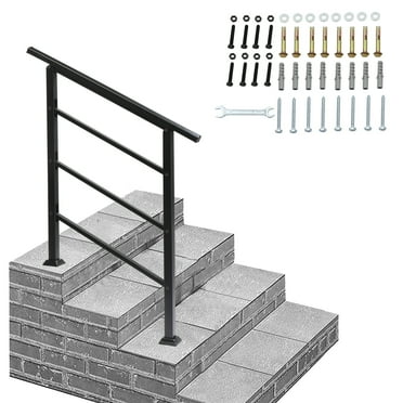 Zimtown Outdoor Handrails for Outside Steps, Fits 1-3 Step, Anti-Corrosion  Handrails, 1 Pack