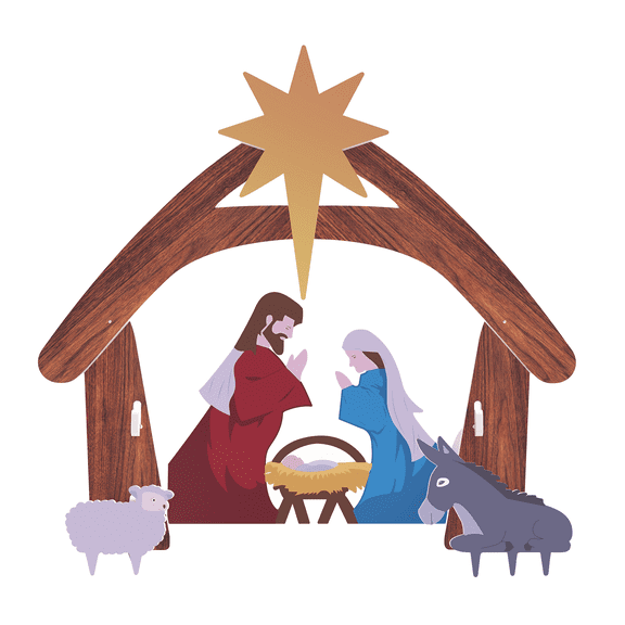 Zimtown Outdoor Nativity Scene for Christmas, Weatherproof Lawn Nativity Scene Yard Display - 4FT,Color