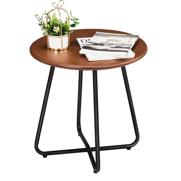 Zimtown Outdoor Side Table, Small End Table, Round Coffee Table for Indoor Outdoor