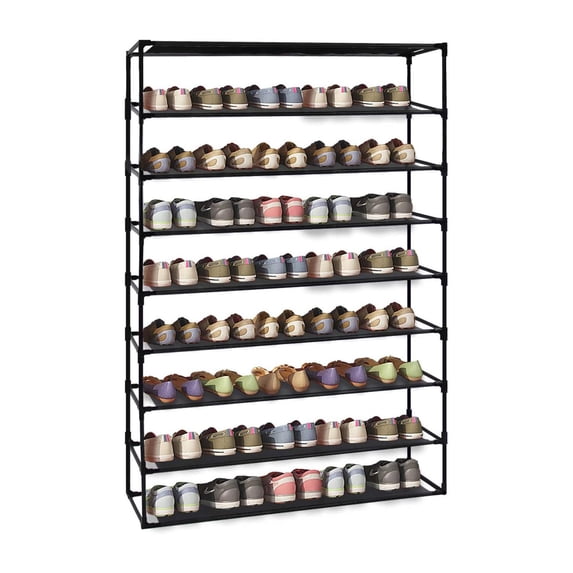Zimtown Oversize 9-Tier Shoe Rack Shelf 45-Pairs Shoe Storage Organizer Removable Entryway Shoe Shelf Shoe Tower Stand for Closet Bedroom Dorm, Large Size, Black