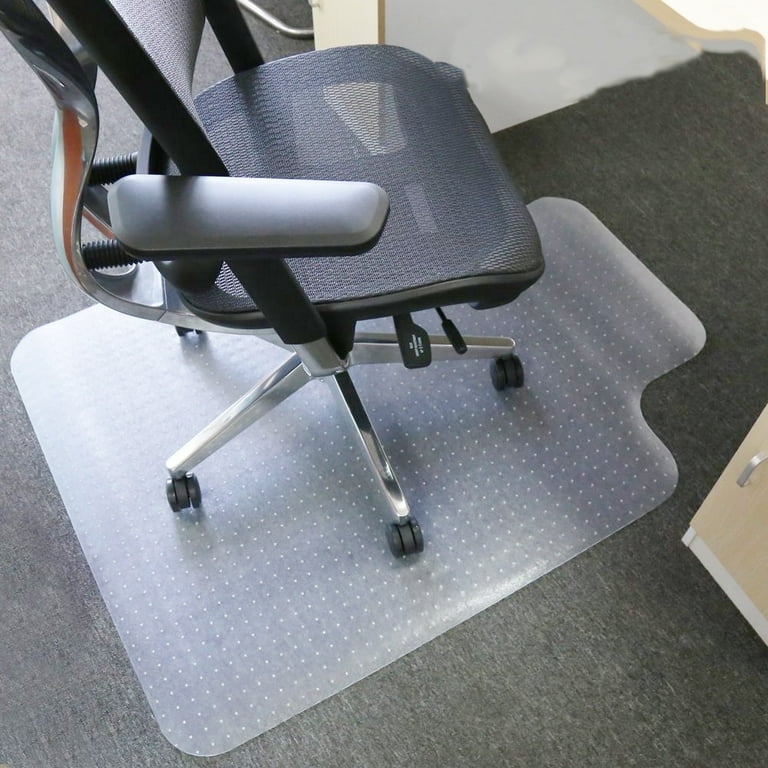 cadeninc 47.24 in. x 29.52 in. Clear PVC Office Chair Mat for Carpet or Hard Floor with Lip or Rectangle Shape