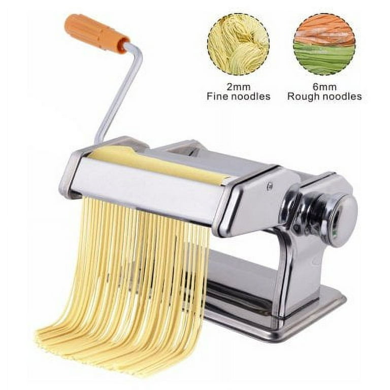 8 Stainless Steel Pasta Maker Noodle Making Machine Dough Cutter Roller  +Handle