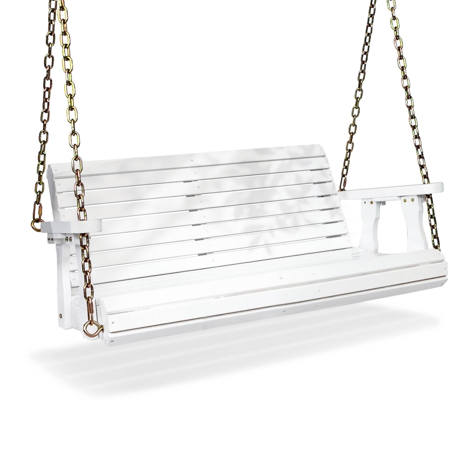 Zimtown 4FT Patio Wooden Porch Swing Swing Chair for Outdoors White