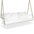 thumbnail image 1 of Zimtown Patio Wooden Porch Swing Swing Chair Bench Heavy Duty 880lbs with Hanging Chains for Outdoors,5 FT, White, 1 of 9