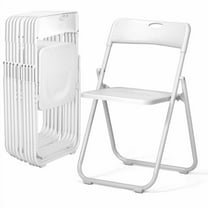Zimtown Plastic Folding Chair Set of 10, Lightweight 330LB Load Capacity for Indoor/Outdoor, Stackable Portable Seating, White