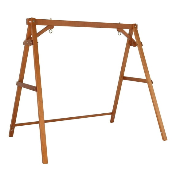 Zimtown Porch Swing Frame Swing Stand A-Frame 600lbs Wooden Brown 4FT