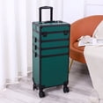 thumbnail image 1 of Zimtown Professional 4 in1 Aluminum Rolling Cosmetic Makeup Train Case Trolley, Dark Green, 1 of 10