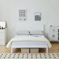 thumbnail image 1 of Zimtown Queen Bed Frame,Solid Pine Wood Queen Platform Bed Frame, Bedroom Queen Bed with Headboard for Adults, White, 1 of 7