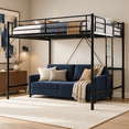 thumbnail image 1 of Zimtown Queen Loft Bed, Metal Bunk Bed Frame,Black, 1 of 11