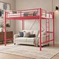 thumbnail image 1 of Zimtown Queen Loft Bed, Metal Bunk Bed Frame,Pink, 1 of 10