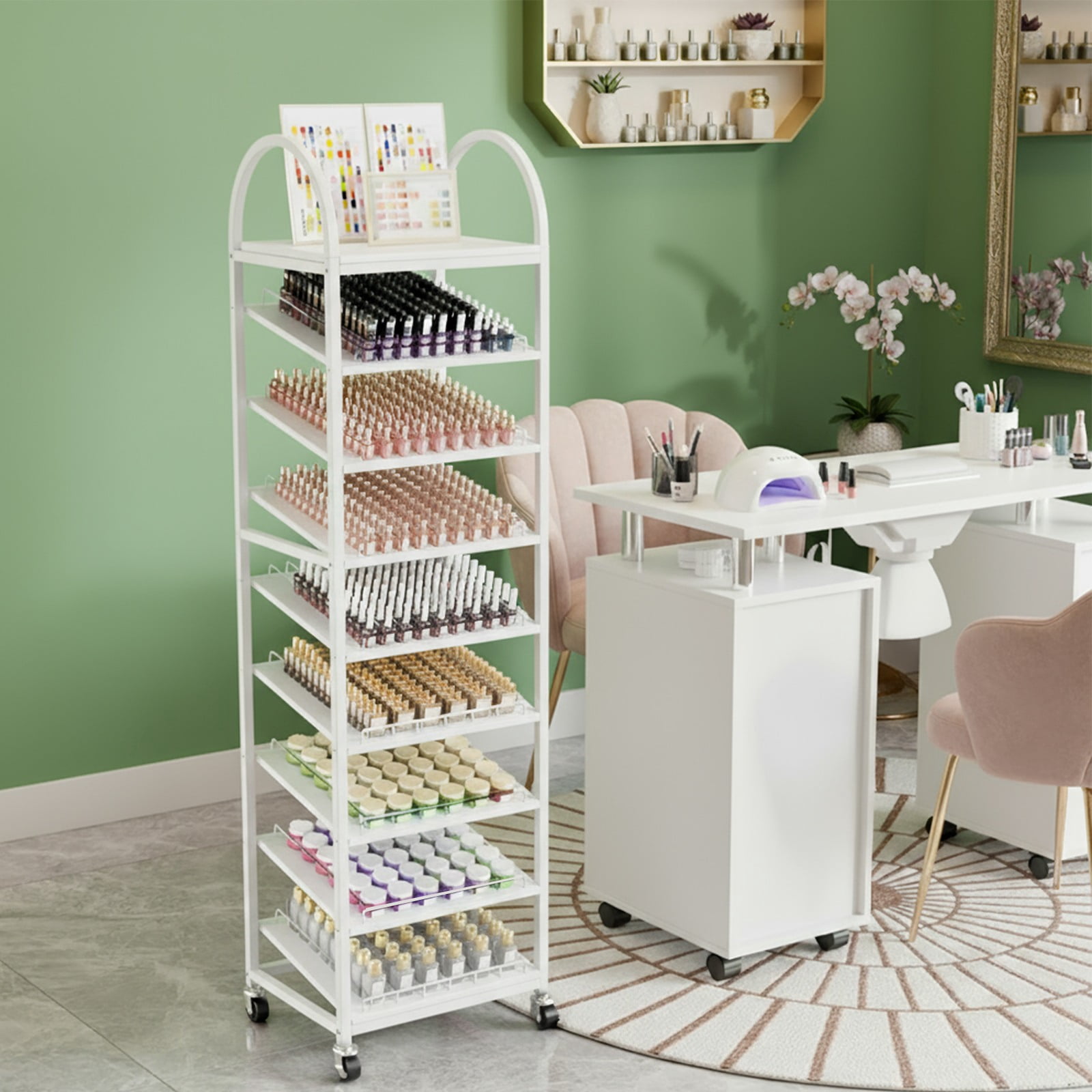 Salon Racks For Office Zimtown Salon Display Rack with 8 Tier Slanted Shelves, Professional ...
