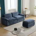 thumbnail image 1 of Zimtown Sectional Sofa with Ottoman, L Shaped Convertible Couch with Removable Chaise Chenille Fabric Sofa Set for 3-4 Persons Living Room Furniture Gray-Blue, 1 of 12