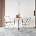 thumbnail image 1 of Zimtown Set of 2 Folding Chairs, Acrylic Portable Chair,  Transparent Portable Chair, Plastic Living Room Dining  Chair Seat, Dining Room, Apartmentm, Office, Clear, 1 of 7