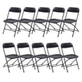 thumbnail image 1 of Zimtown Set of 10 Folding Chairs Heavy Duty Steel Frame Plastic Commercial Wedding Party for Adults, Black, 1 of 11