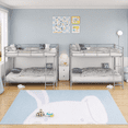 thumbnail image 1 of Zimtown Set of 2 Twin-over-Twin Low Profile Junior Bunk Bed, Gray, 1 of 9