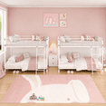 thumbnail image 1 of Zimtown Set of 2 Twin-over-Twin Low Profile Junior Bunk Bed, White, 1 of 9