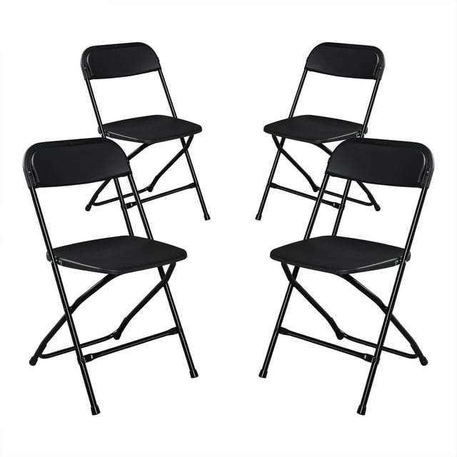 Zimtown Set of 4 Folding Chairs, Plastic Dining Chair, Office Chair for