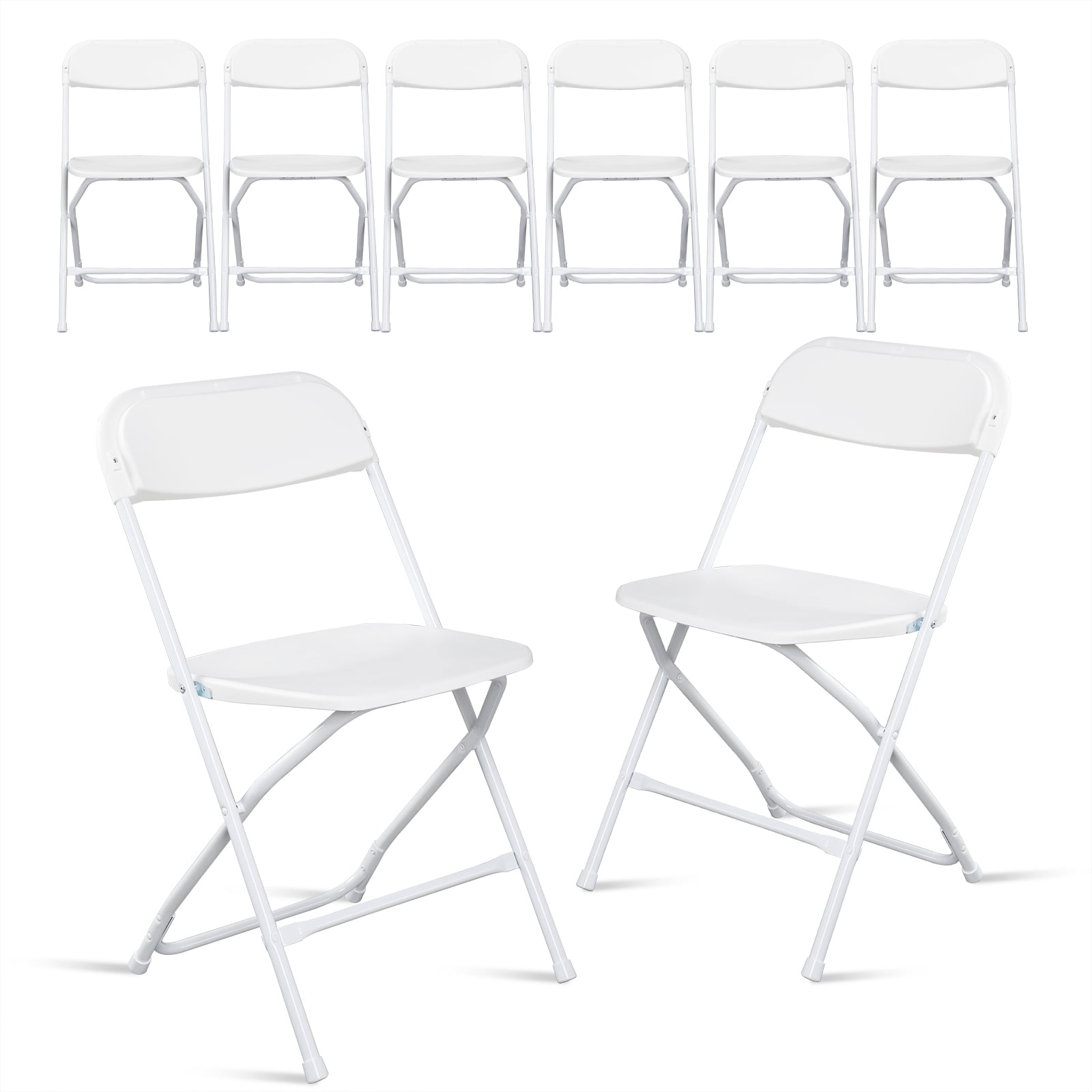 Zimtown Set of 8 Folding Chairs, Plastic Dining Chair, Office Chair for