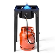 Zimtown Single Burner 75000-BTU Outdoor Camp Stove High Pressure Propane Gas Cooker Black