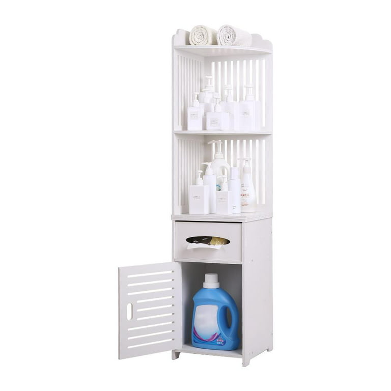 Small Bathroom Storage Cabinet, Narrow Bathroom Organizer, Corner Cabinet