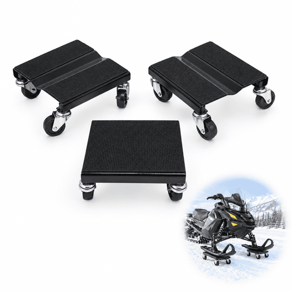 Zimtown Snowmobile Roller Dolly Set of 3, 1500 lbs Storage Dollies Mover with 360 Casters, Black