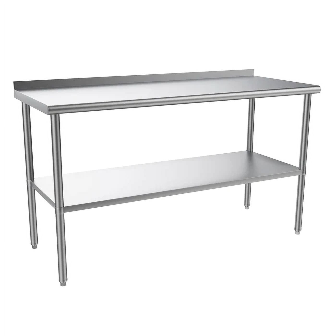 Zimtown Stainless Steel Table for Prep \u0026 Work 60 x 24 Inches, Commercial Heavy Duty Table with Backsplash for Restaurant, Home and Hotel
