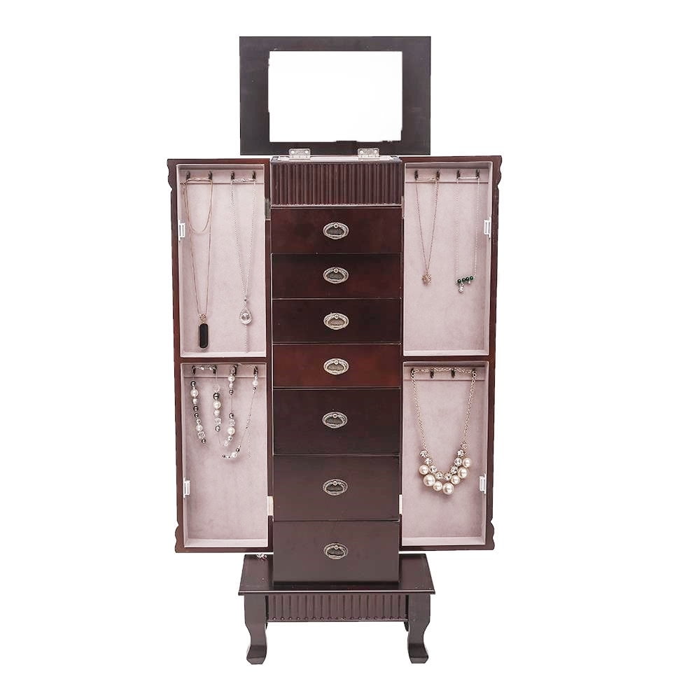 Zimtown Standing Jewelry Armoire Storage Chest with 7 Drawers